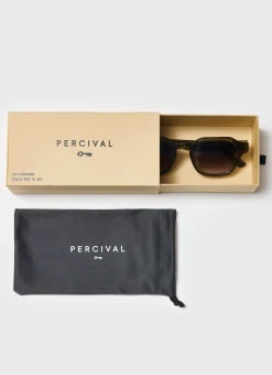 Percival Sunglasses^P001-E52 Olive Green Sunglasses Light Brown Lenses
