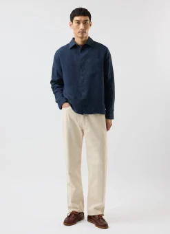 Percival Long Sleeve Shirts|Linen Shirts^Pearce Shirt Navy