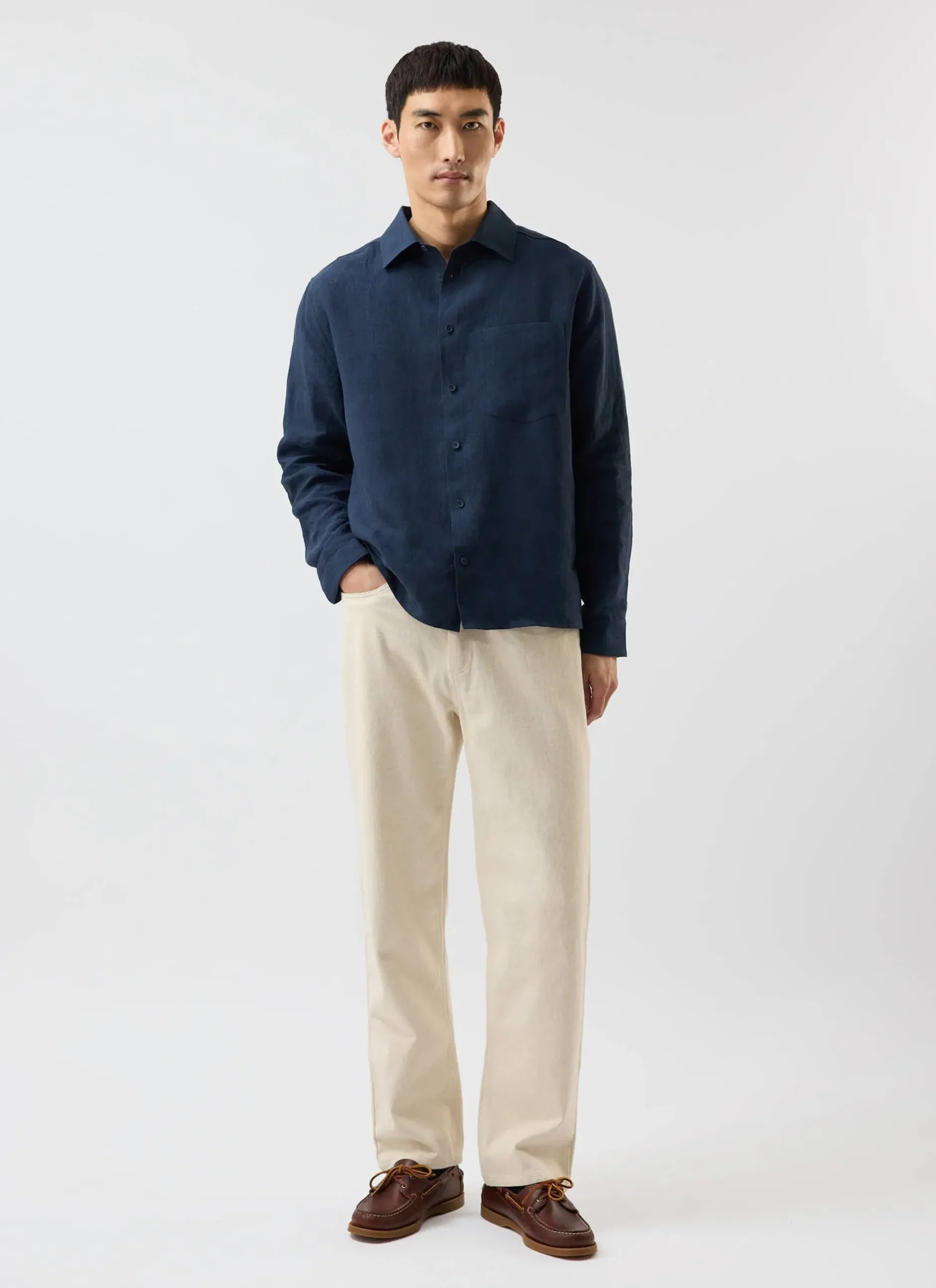 Percival Long Sleeve Shirts|Linen Shirts^Pearce Shirt Navy