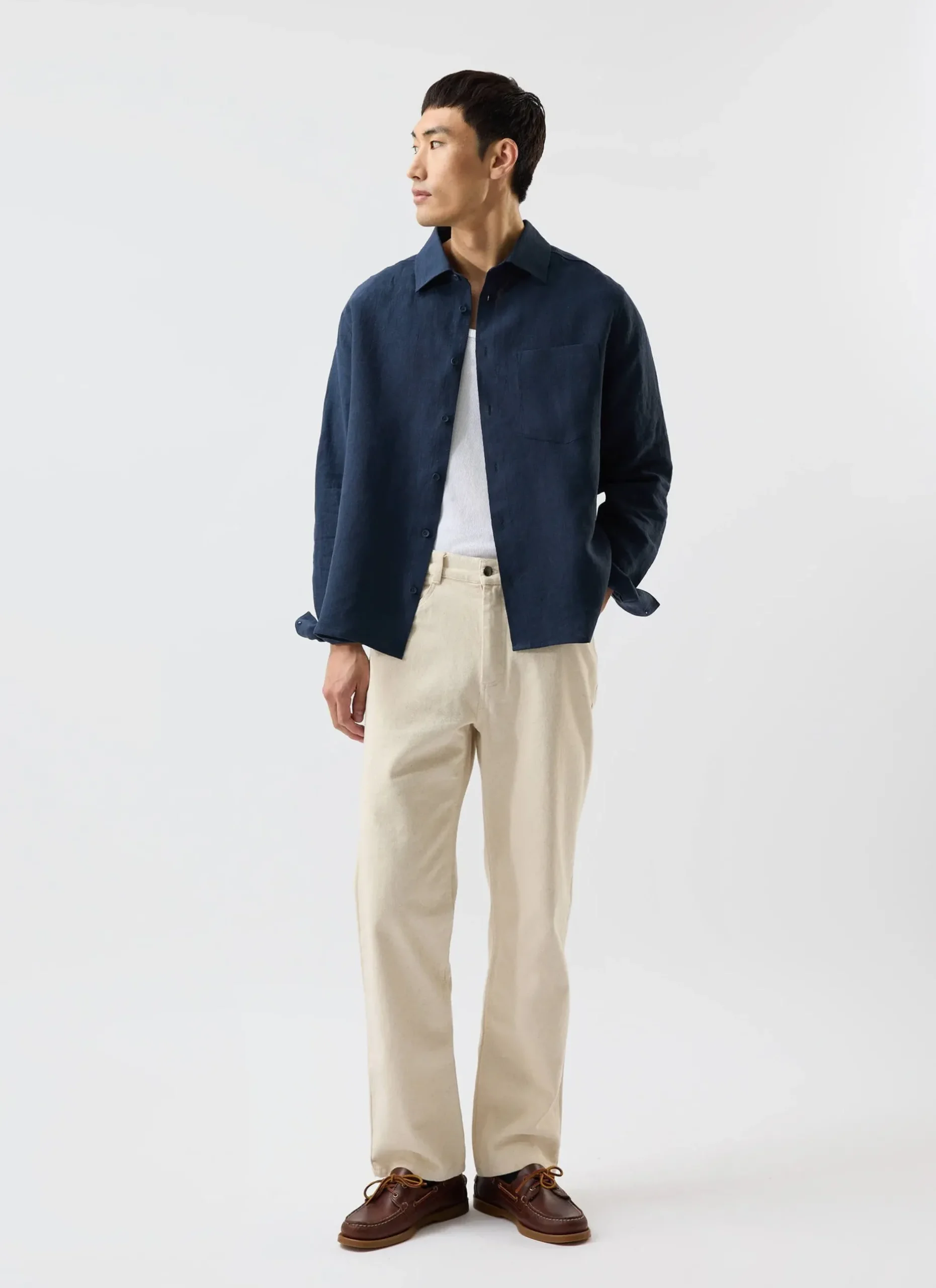 Percival Long Sleeve Shirts|Linen Shirts^Pearce Shirt Navy
