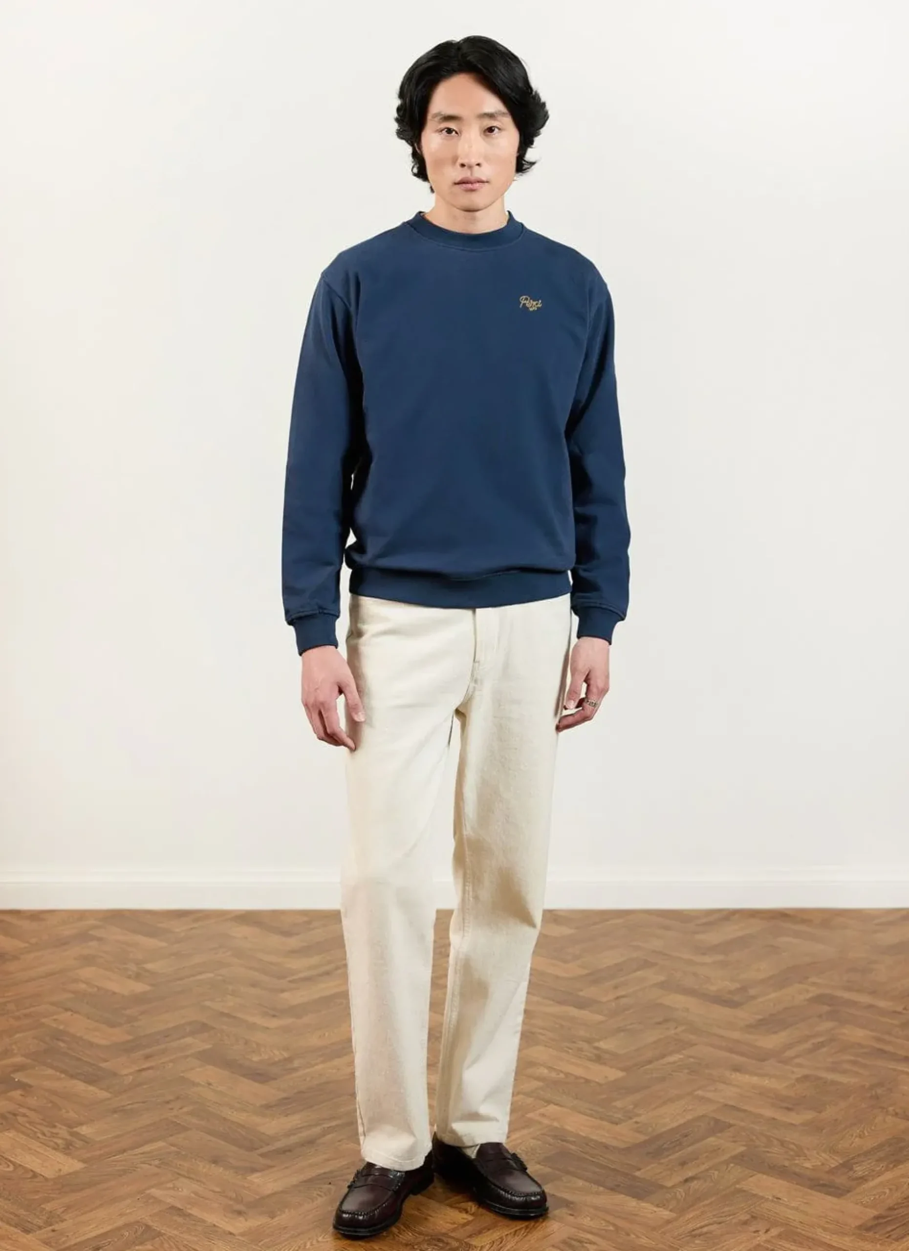 Percival Sweatshirts^Perci Chainstitch Sweatshirt Navy