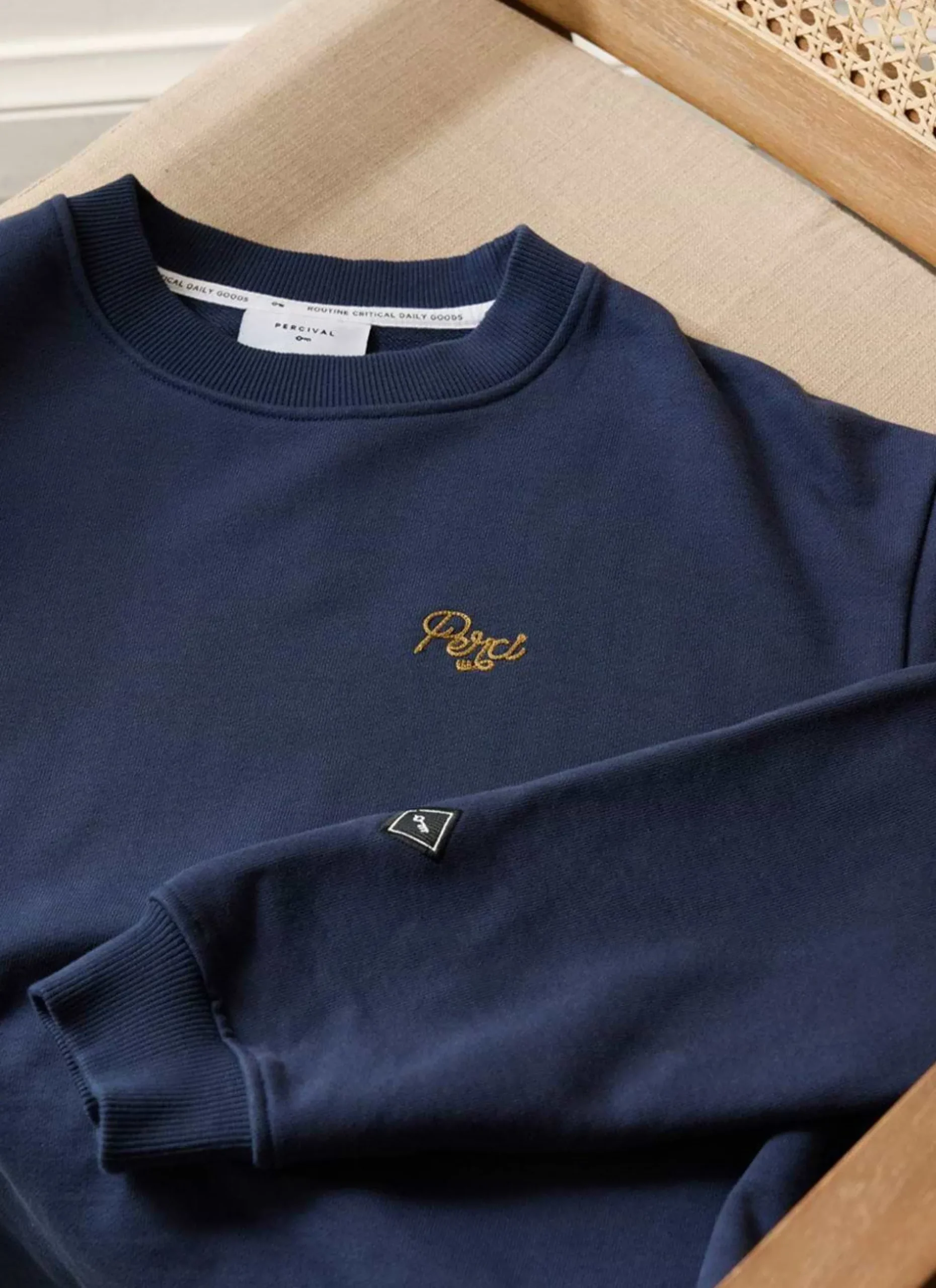 Percival Sweatshirts^Perci Chainstitch Sweatshirt Navy