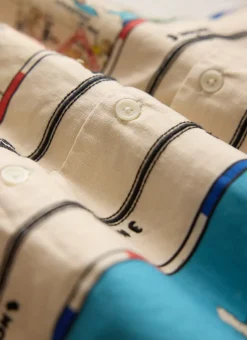 Percival Cuban Collared Shirts|Cuban Collar Shirts^Perciliner Cuban Shirt Ecru