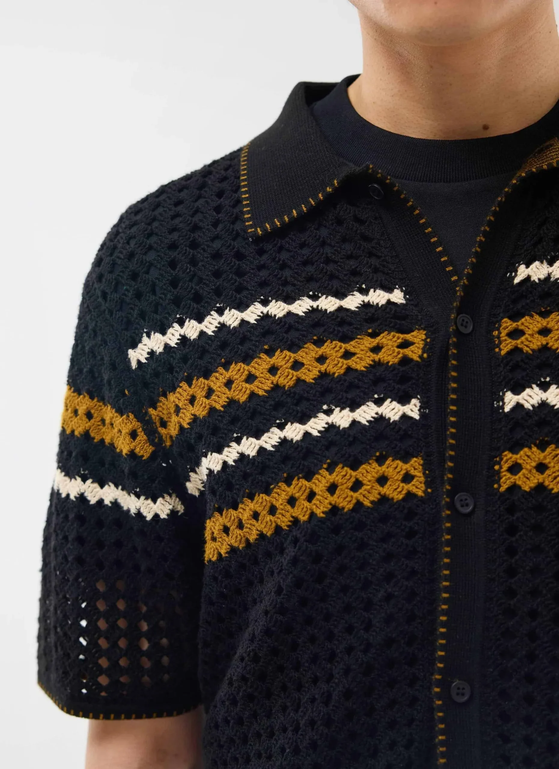 Percival Short Sleeve Shirts|Boxy Shirts^Pesaro Knitted Shirt Black