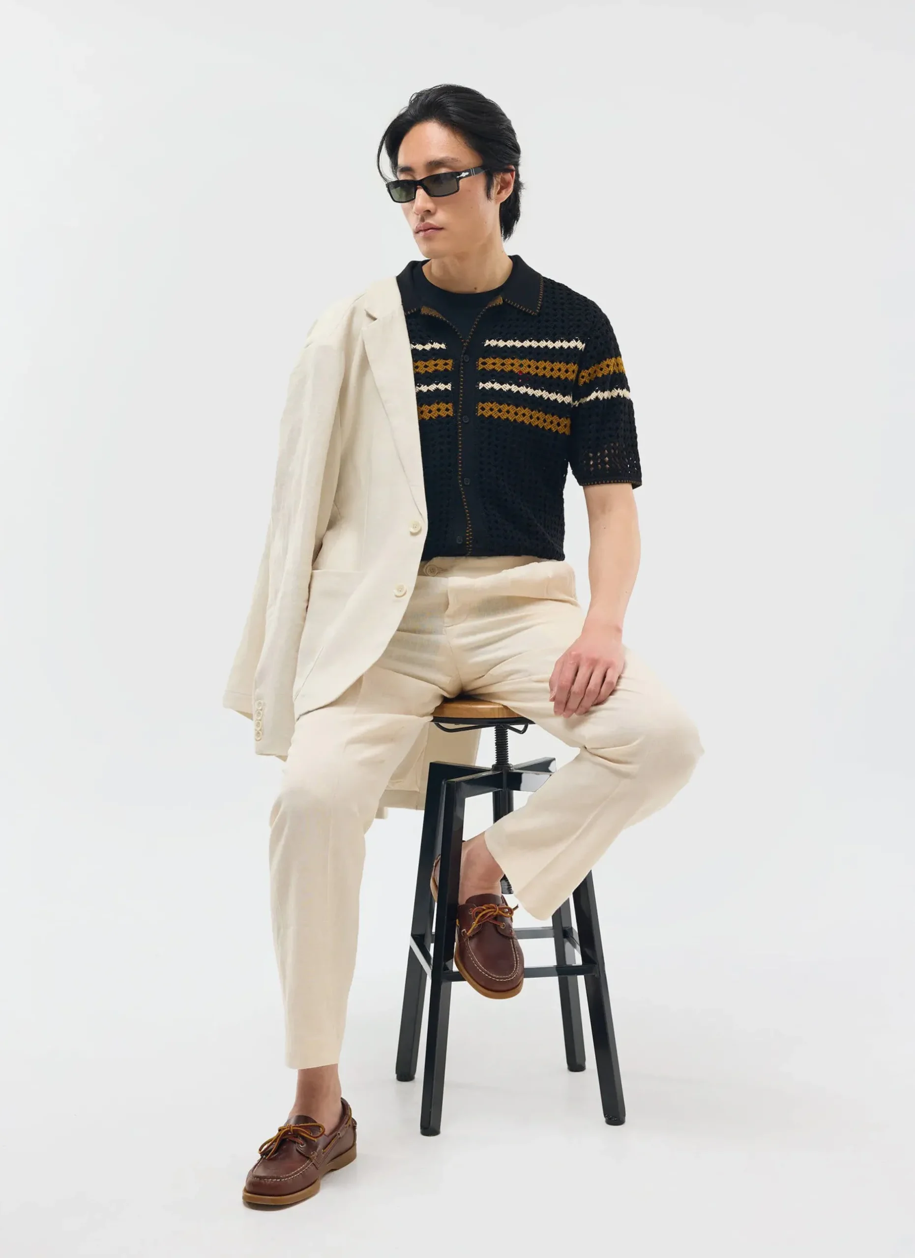 Percival Short Sleeve Shirts|Boxy Shirts^Pesaro Knitted Shirt Black