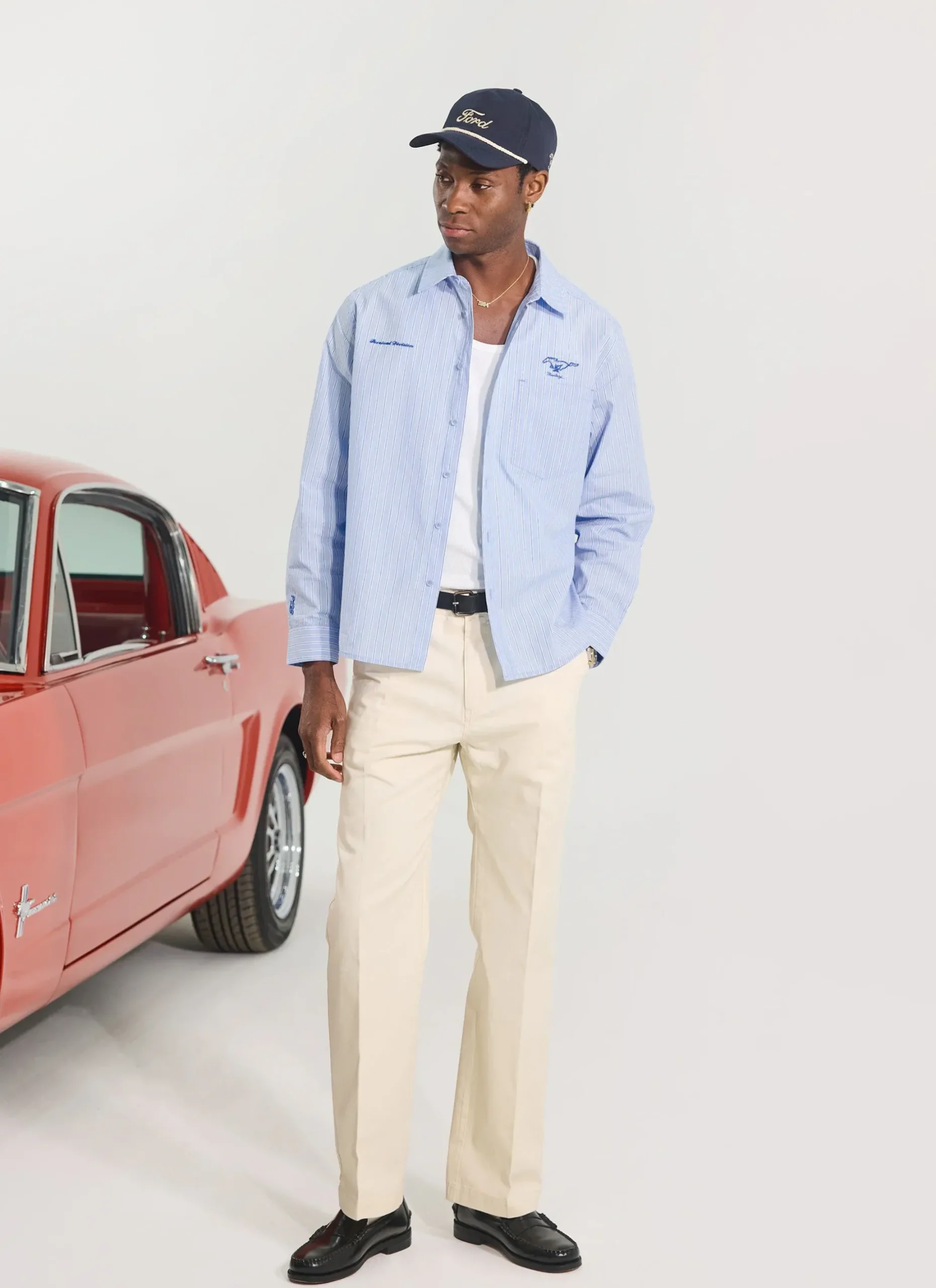 Percival Long Sleeve Shirts^Pit Crew Relaxed Shirt Blue Stripe