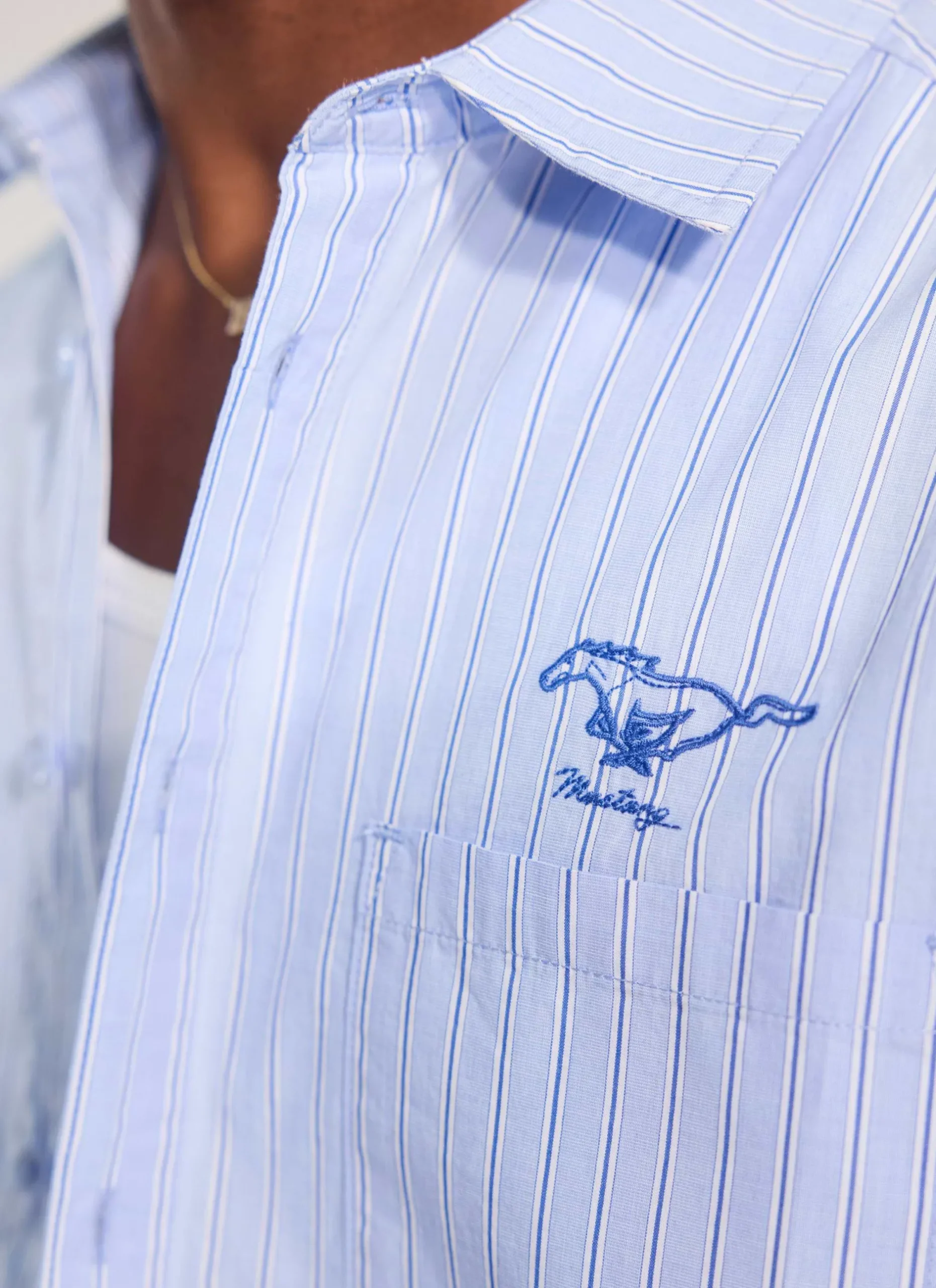 Percival Long Sleeve Shirts^Pit Crew Relaxed Shirt Blue Stripe