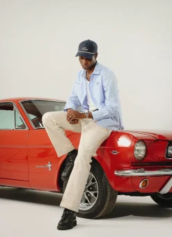 Percival Long Sleeve Shirts^Pit Crew Relaxed Shirt Blue Stripe