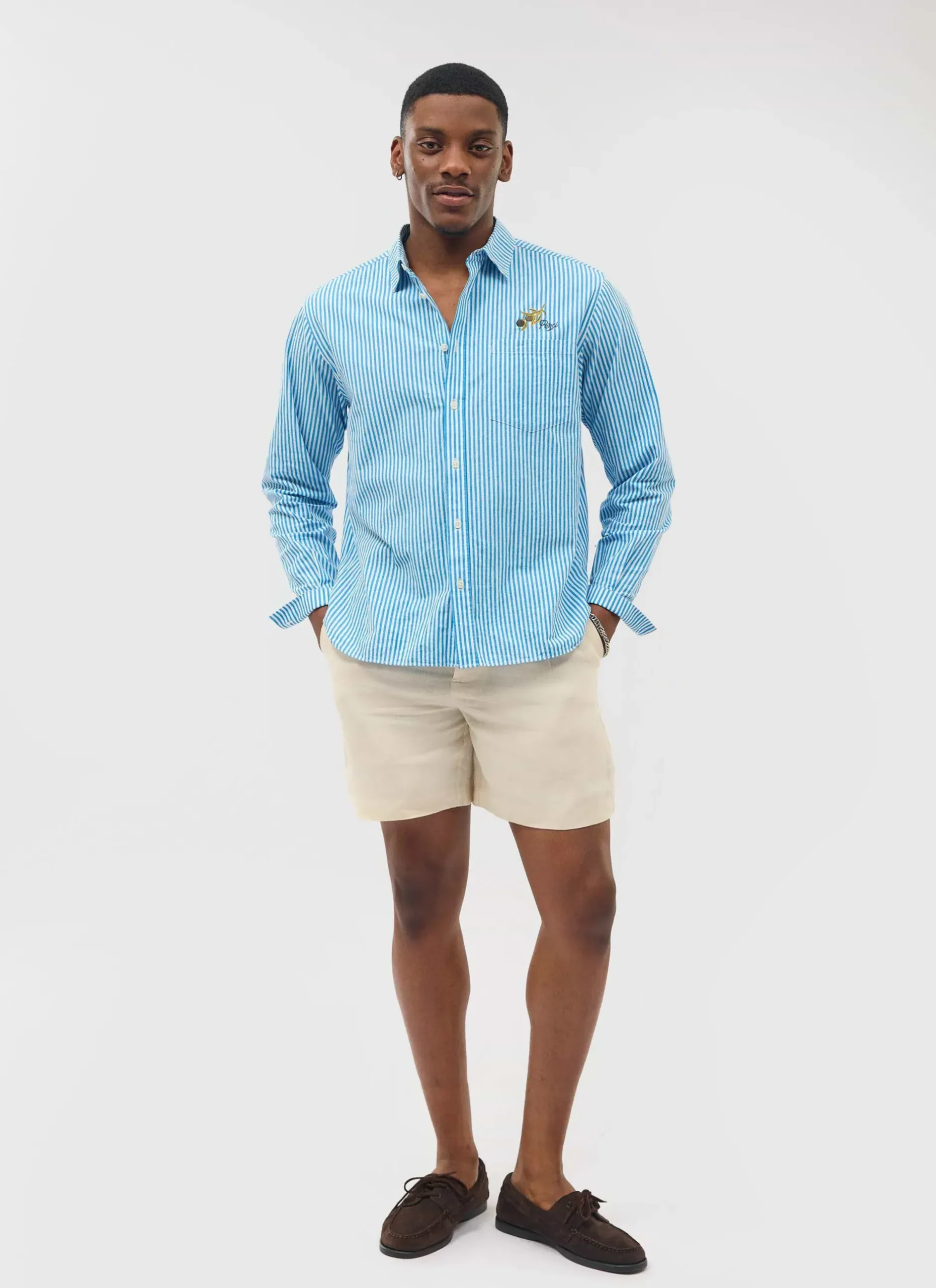 Percival Shorts|Suit Shorts^Pleated Linen Shorts Cream