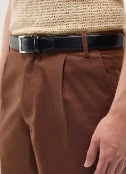 Percival Shorts|Suit Shorts^Pleated Linen Shorts Brown