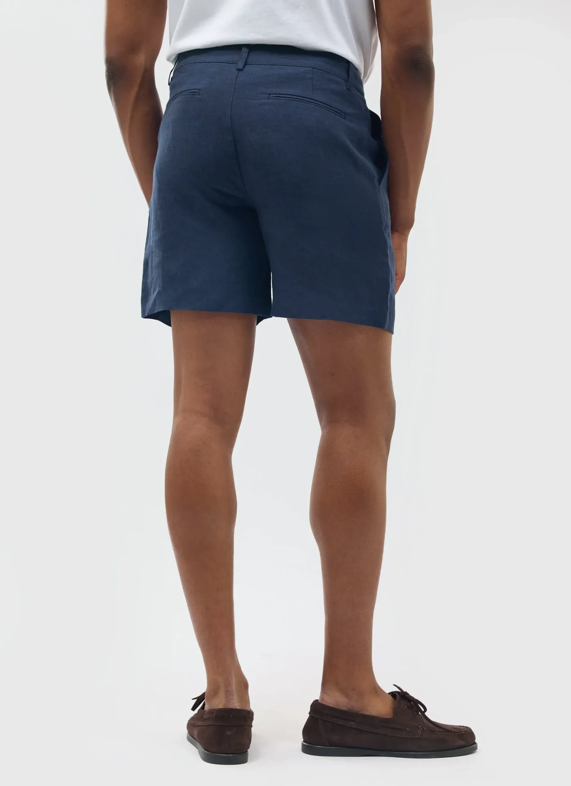 Percival Shorts|Suit Shorts^Pleated Linen Shorts Navy