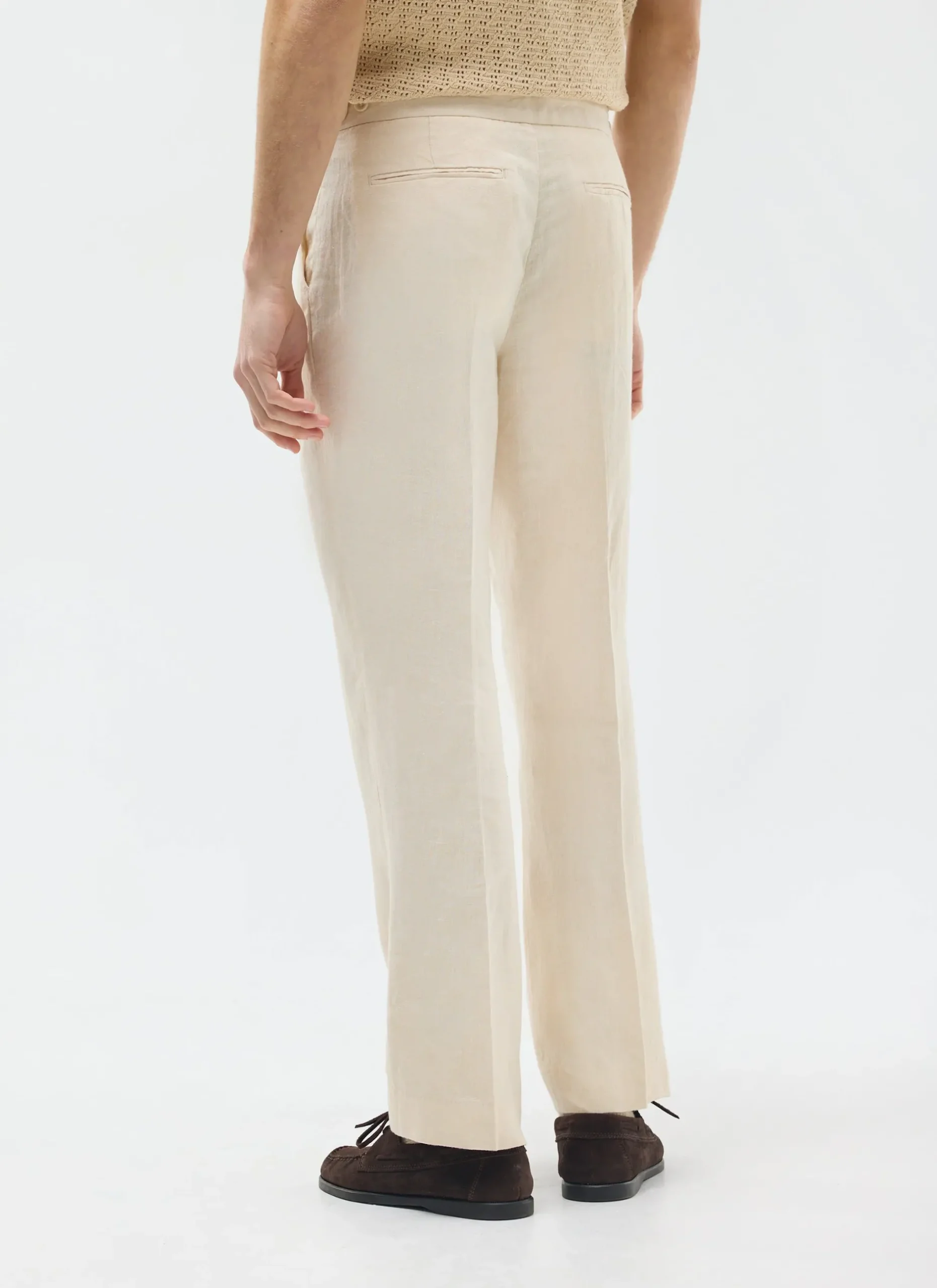 Percival Linen Trousers|Race Day Suits^Pleated Tailored Trousers Cream