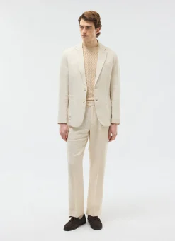 Percival Linen Trousers|Race Day Suits^Pleated Tailored Trousers Cream