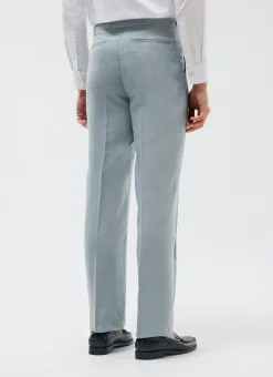 Percival Linen Trousers|Race Day Suits^Pleated Tailored Trousers Light Blue