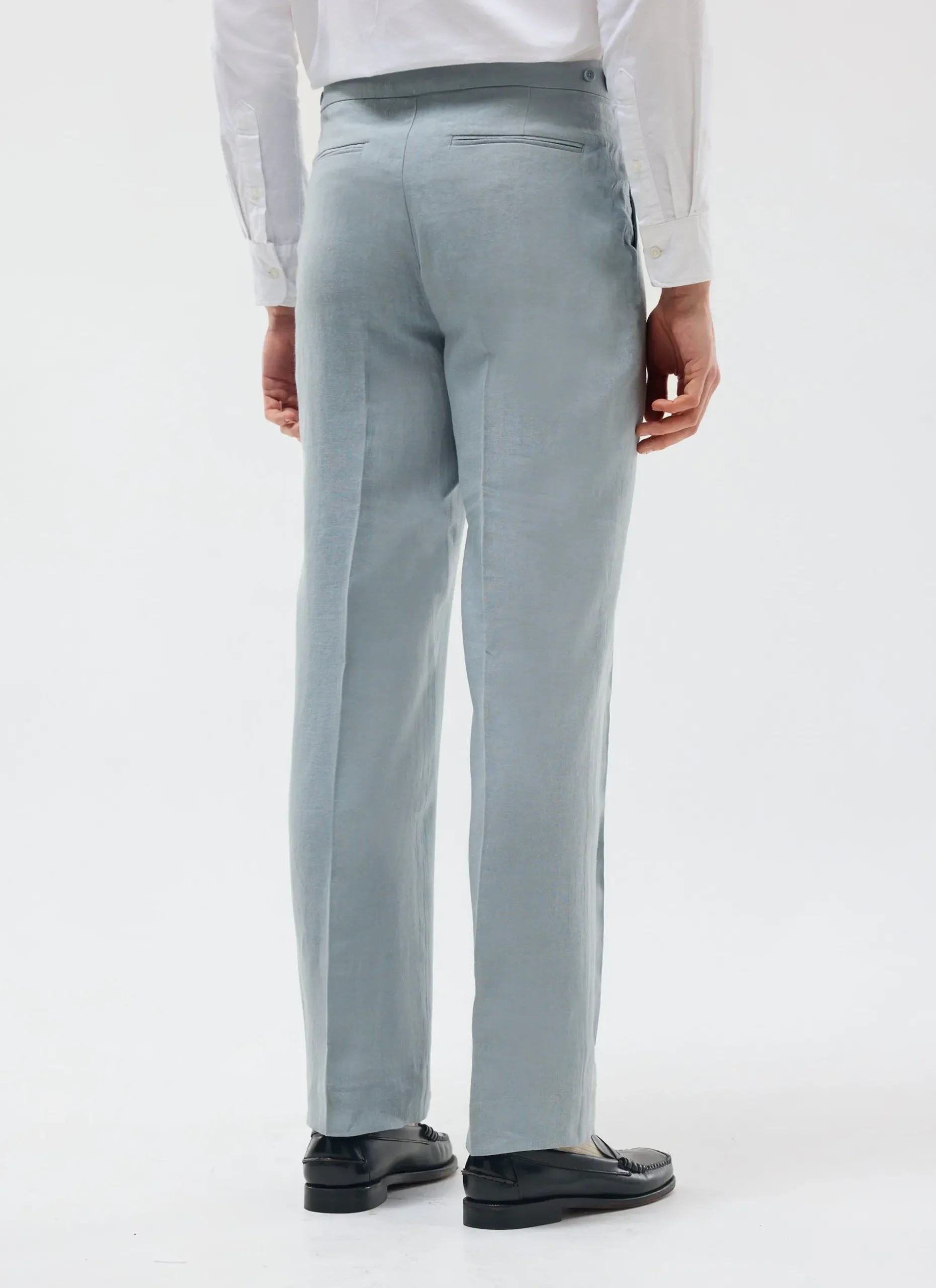 Percival Linen Trousers|Race Day Suits^Pleated Tailored Trousers Light Blue