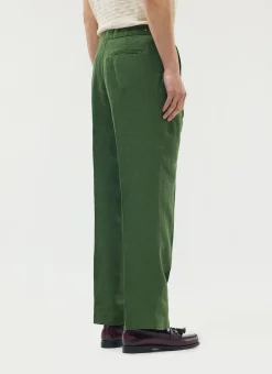 Percival Linen Trousers|Race Day Suits^Pleated Tailored Trousers Forest
