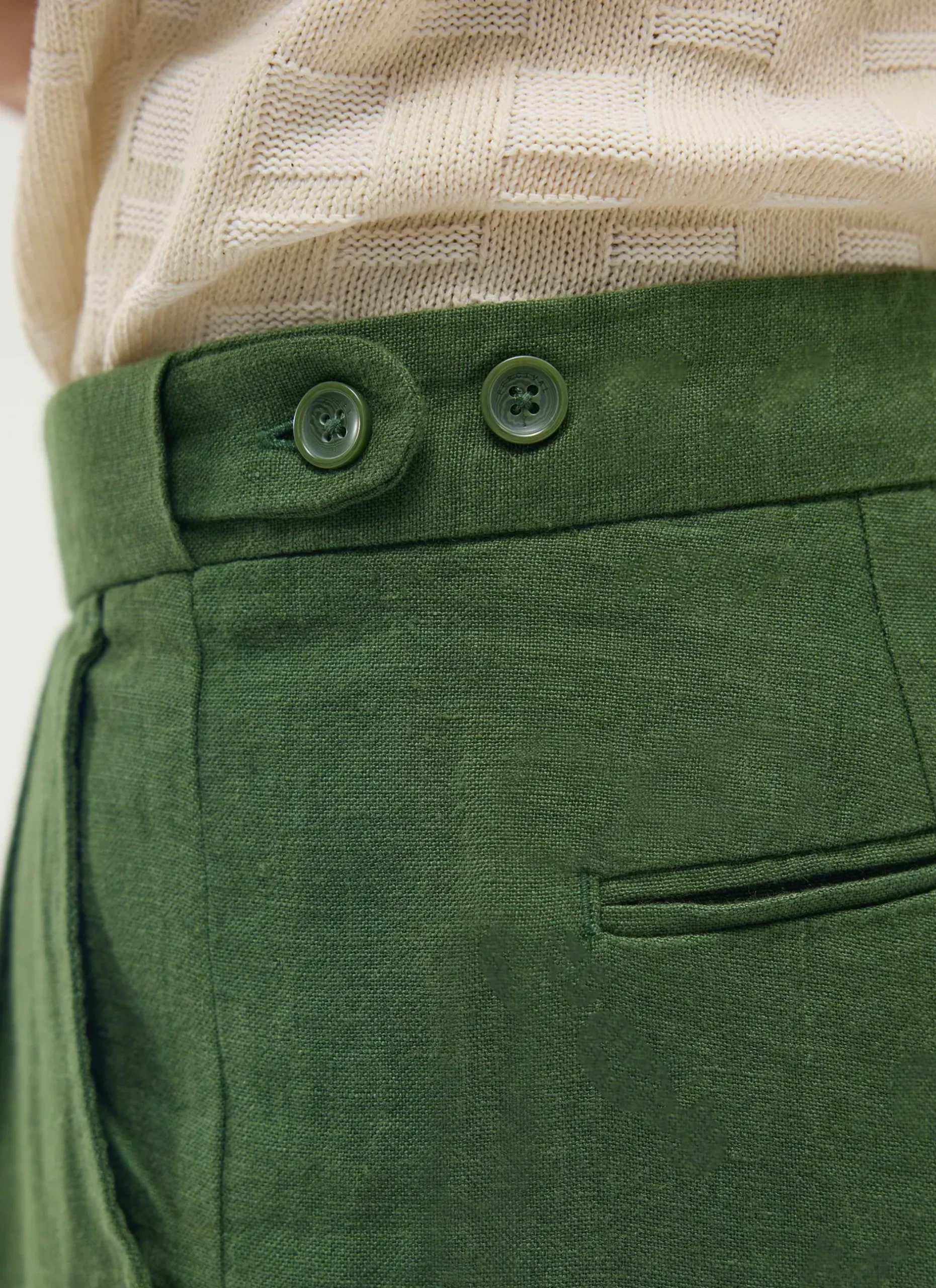Percival Linen Trousers|Race Day Suits^Pleated Tailored Trousers Forest