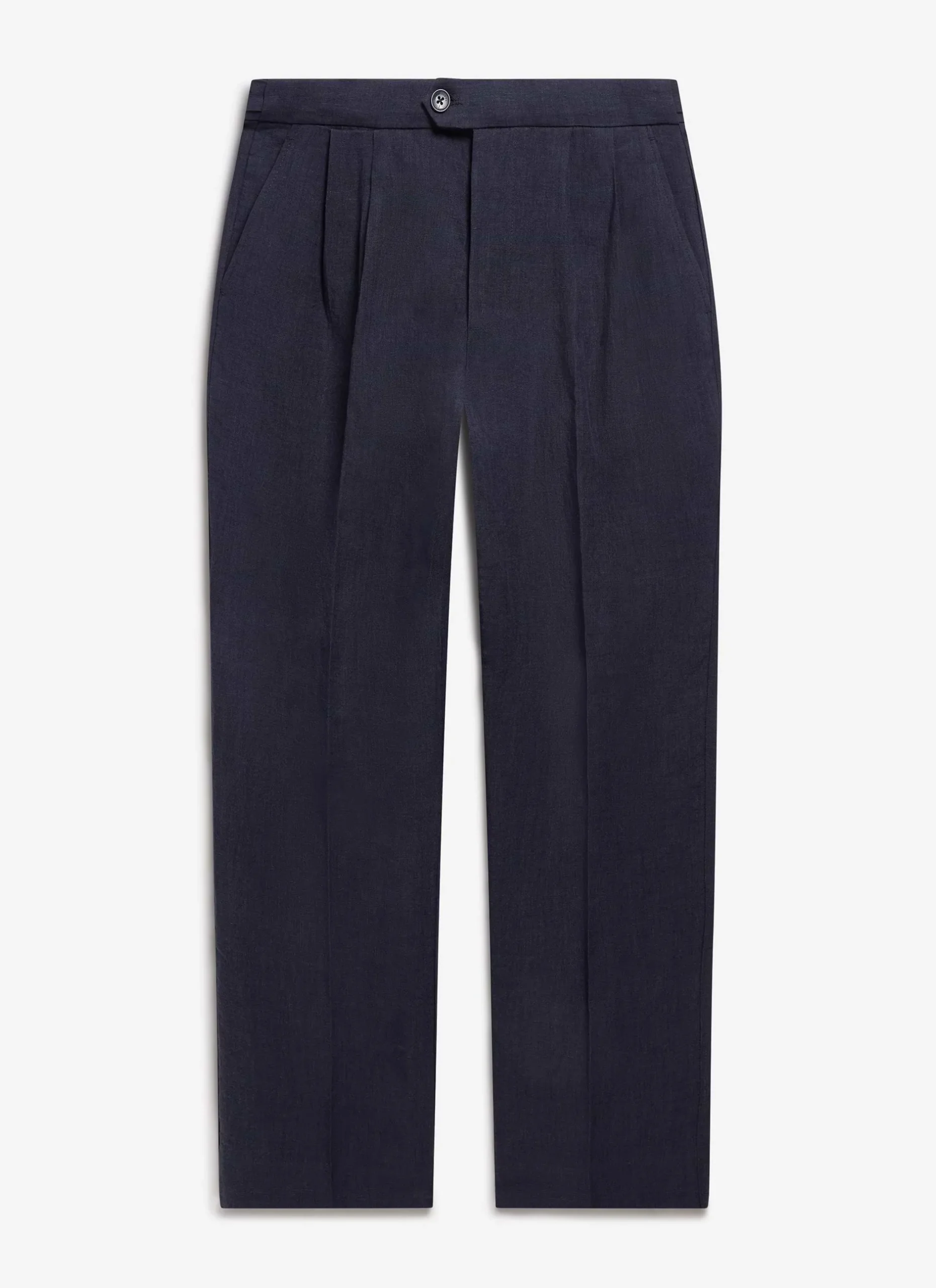Percival Straight Leg Trousers|Work Suits^Pleated Tailored Trousers Navy