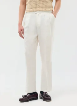 Percival Straight Leg Trousers|Work Suits^Pleated Tailored Trousers White