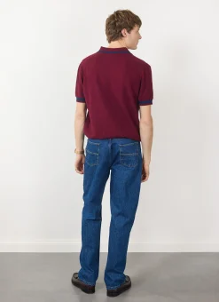 Percival Short Sleeve Shirts|Polo Shirts^Raised Diamond Knitted Polo Oxblood