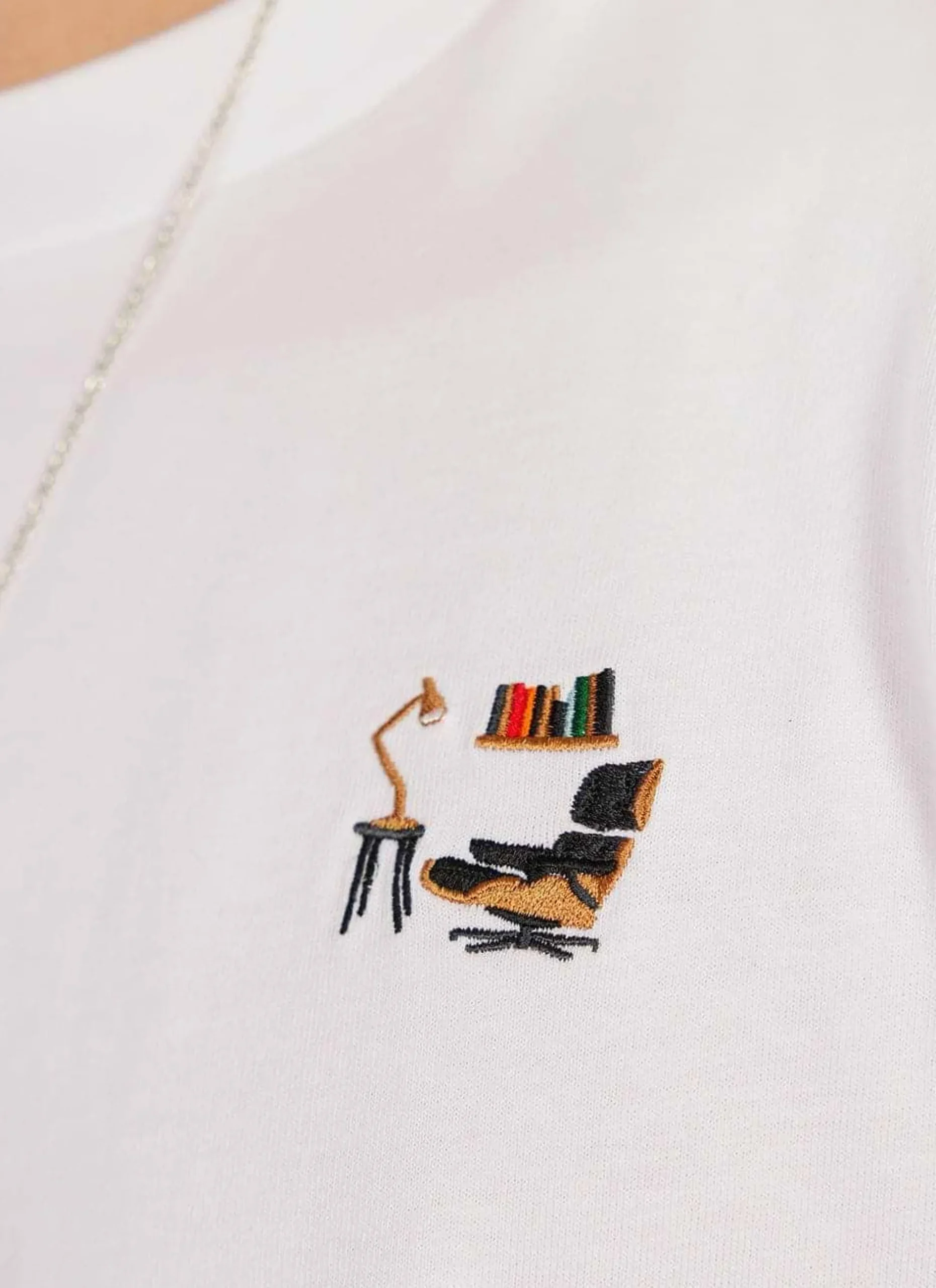 Percival White T-Shirts|Regular Fit T-Shirts^Reading Chair Auxiliary T Shirt White