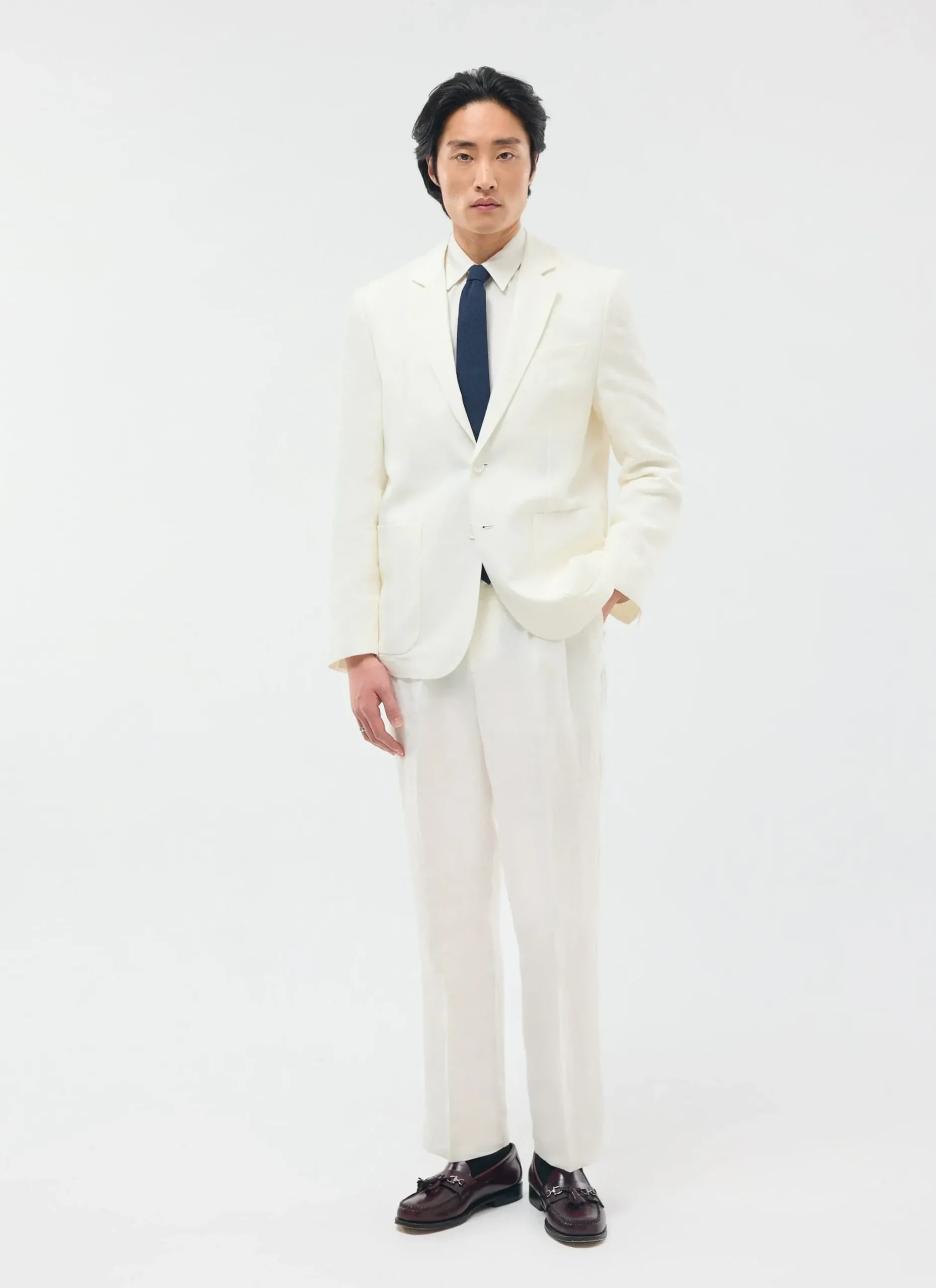 Percival Linen Blazers & Jackets|Work Suits^Relaxed Tailored Linen Blazer White