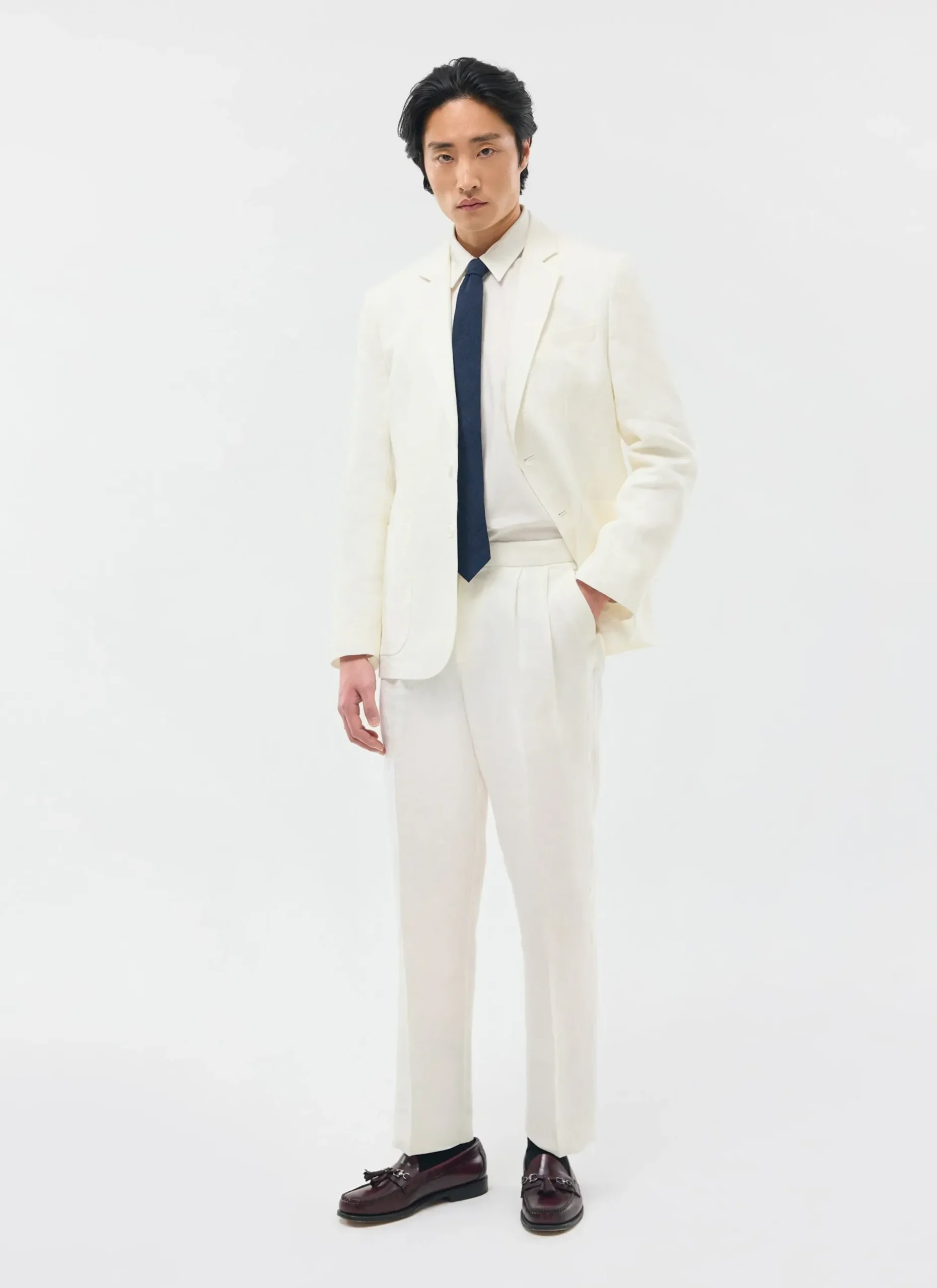 Percival Linen Blazers & Jackets|Work Suits^Relaxed Tailored Linen Blazer White