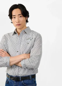 Percival Long Sleeve Shirts|Boxy Shirts^Sardine Aegean Pearce Oversized Shirt Black with White