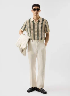 Percival Short Sleeve Shirts|Polo Shirts^Sarti Knitted Polo Shirt Ecru with Forest