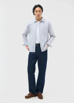 Percival Long Sleeve Shirts|Boxy Shirts^Seersucker Stripe Pearce Shirt Grey