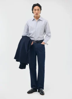 Percival Long Sleeve Shirts|Boxy Shirts^Seersucker Stripe Pearce Shirt Grey