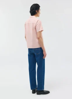 Percival Short Sleeve Shirts|Linen Shirts^Short Sleeve Cuban Shirt Dusty Pink