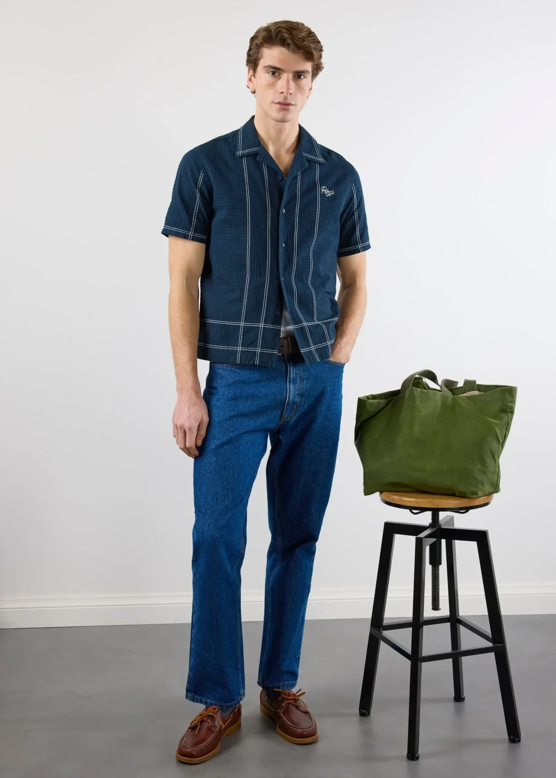 Percival Cuban Collared Shirts|Cuban Collar Shirts^Sicily Cuban Shirt Navy