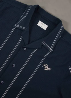 Percival Cuban Collared Shirts|Cuban Collar Shirts^Sicily Cuban Shirt Navy