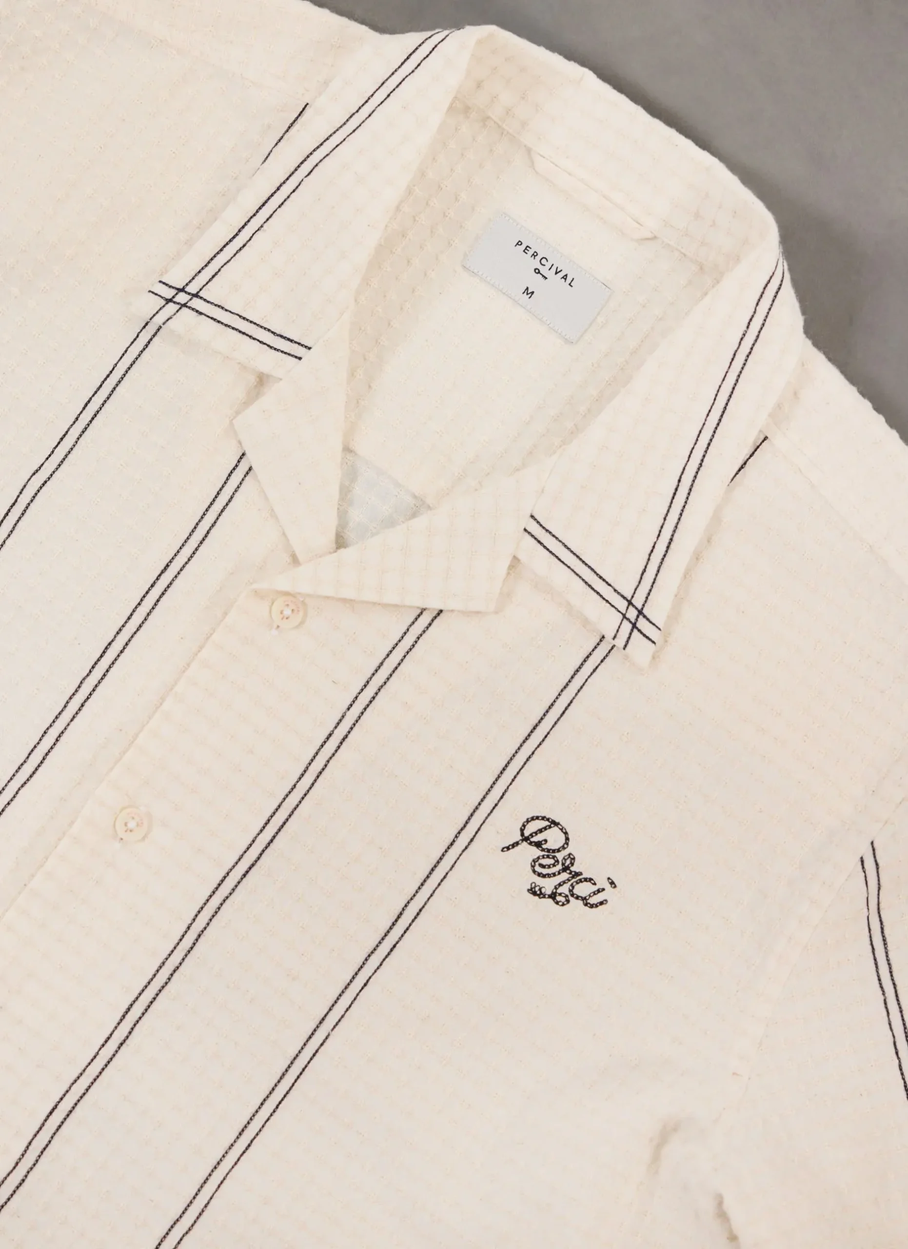 Percival Cuban Collared Shirts|Cuban Collar Shirts^Sicily Cuban Shirt Ecru