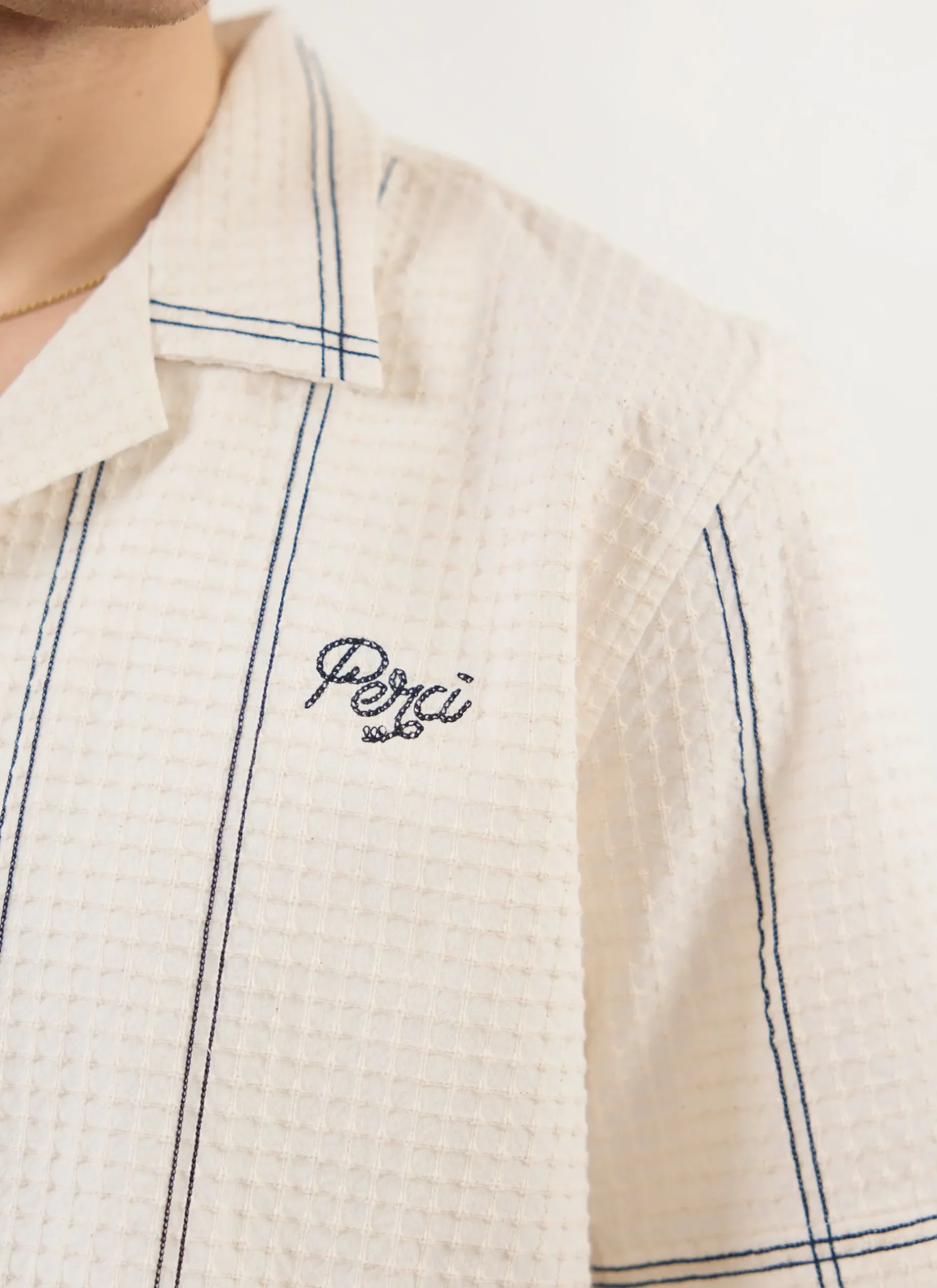 Percival Cuban Collared Shirts|Cuban Collar Shirts^Sicily Cuban Shirt Ecru
