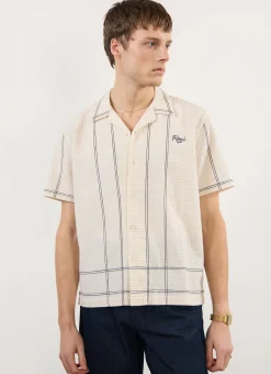 Percival Cuban Collared Shirts|Cuban Collar Shirts^Sicily Cuban Shirt Ecru