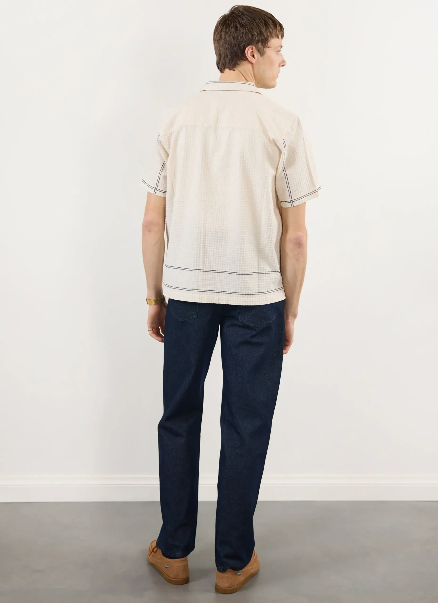 Percival Cuban Collared Shirts|Cuban Collar Shirts^Sicily Cuban Shirt Ecru
