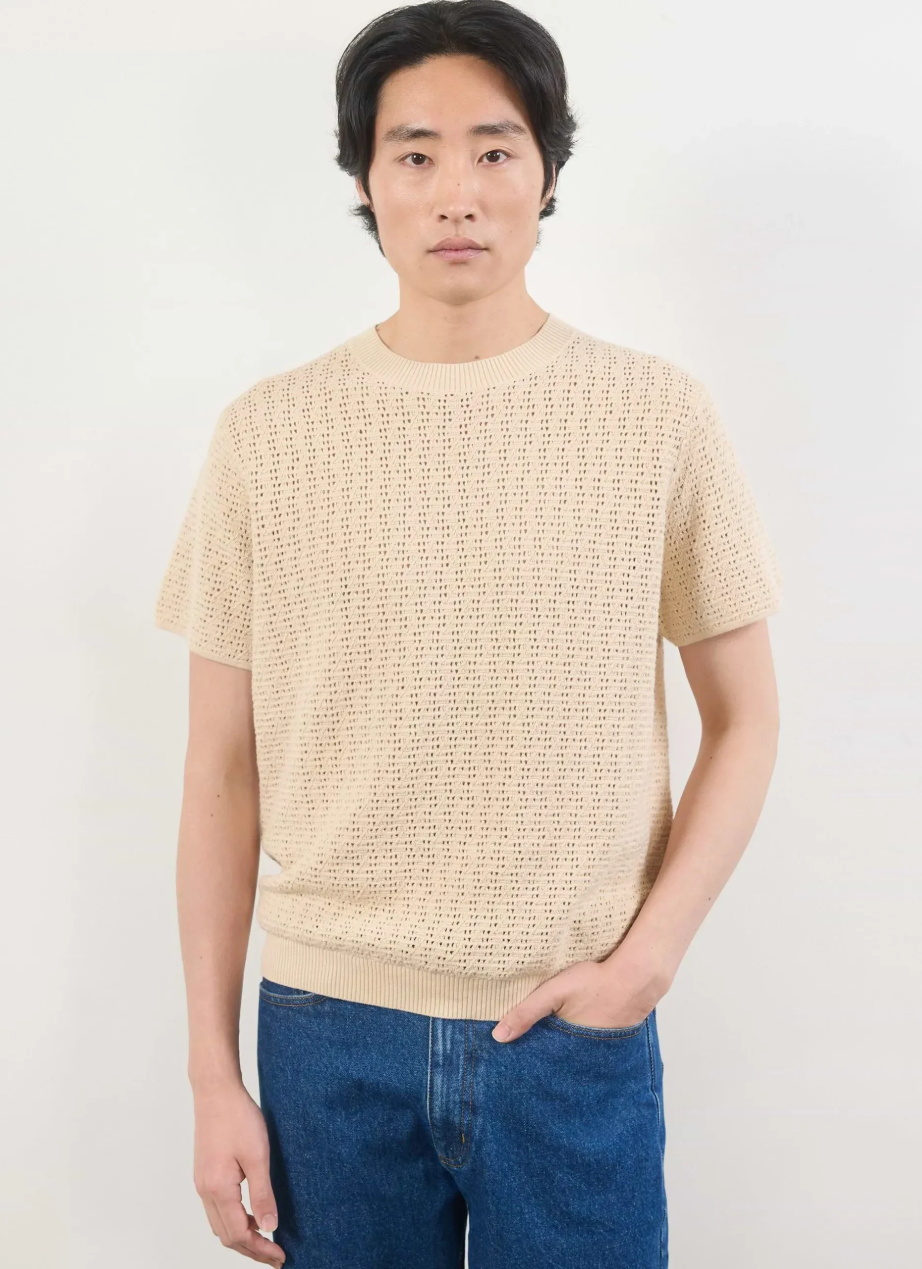 Percival Regular Fit T-Shirts^Siena Knitted T Shirt Ecru
