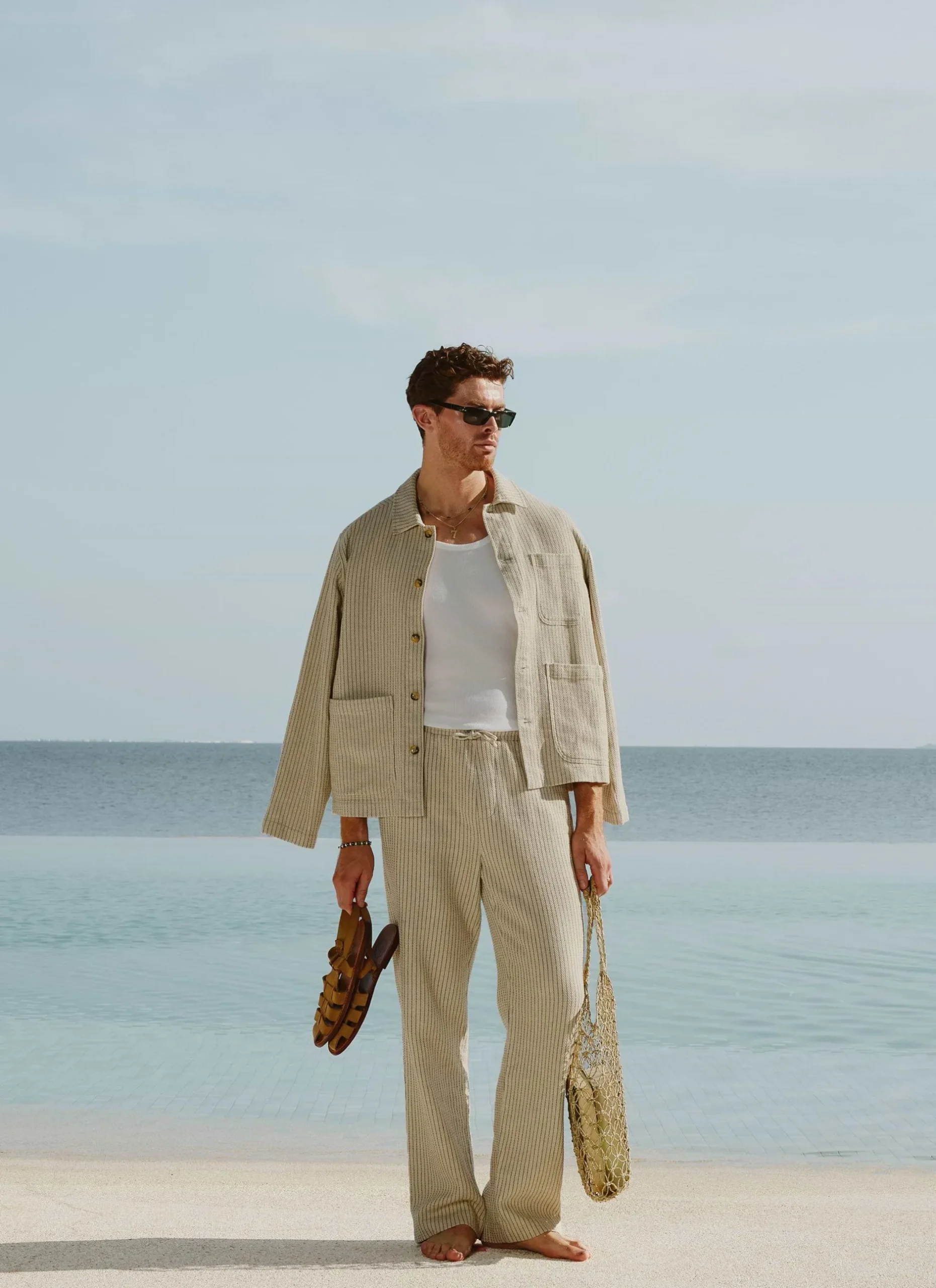 Percival Overshirts & Workshirts|Overshirts^Sorrento Linen Overshirt Ecru