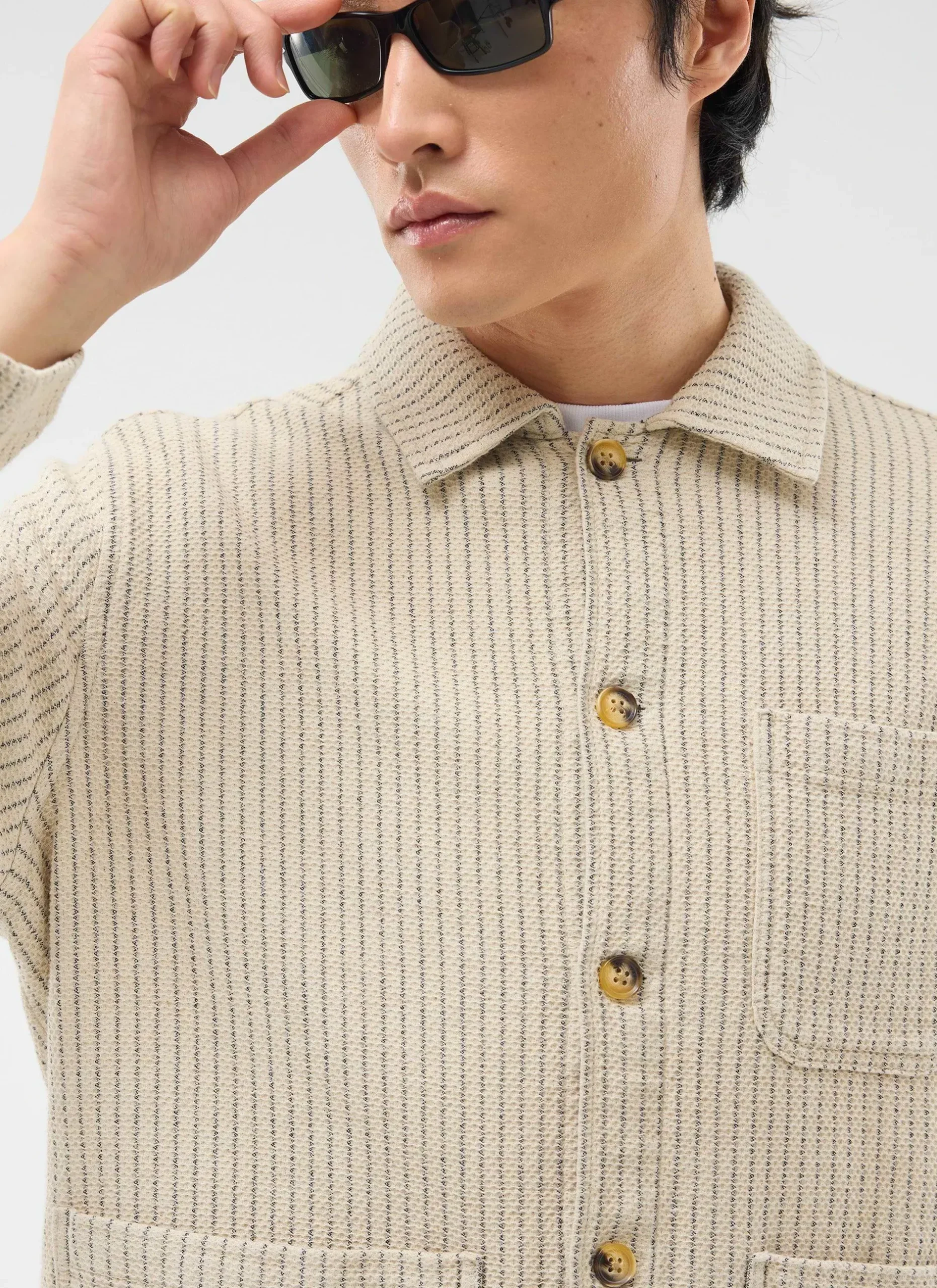 Percival Overshirts & Workshirts|Overshirts^Sorrento Linen Overshirt Ecru