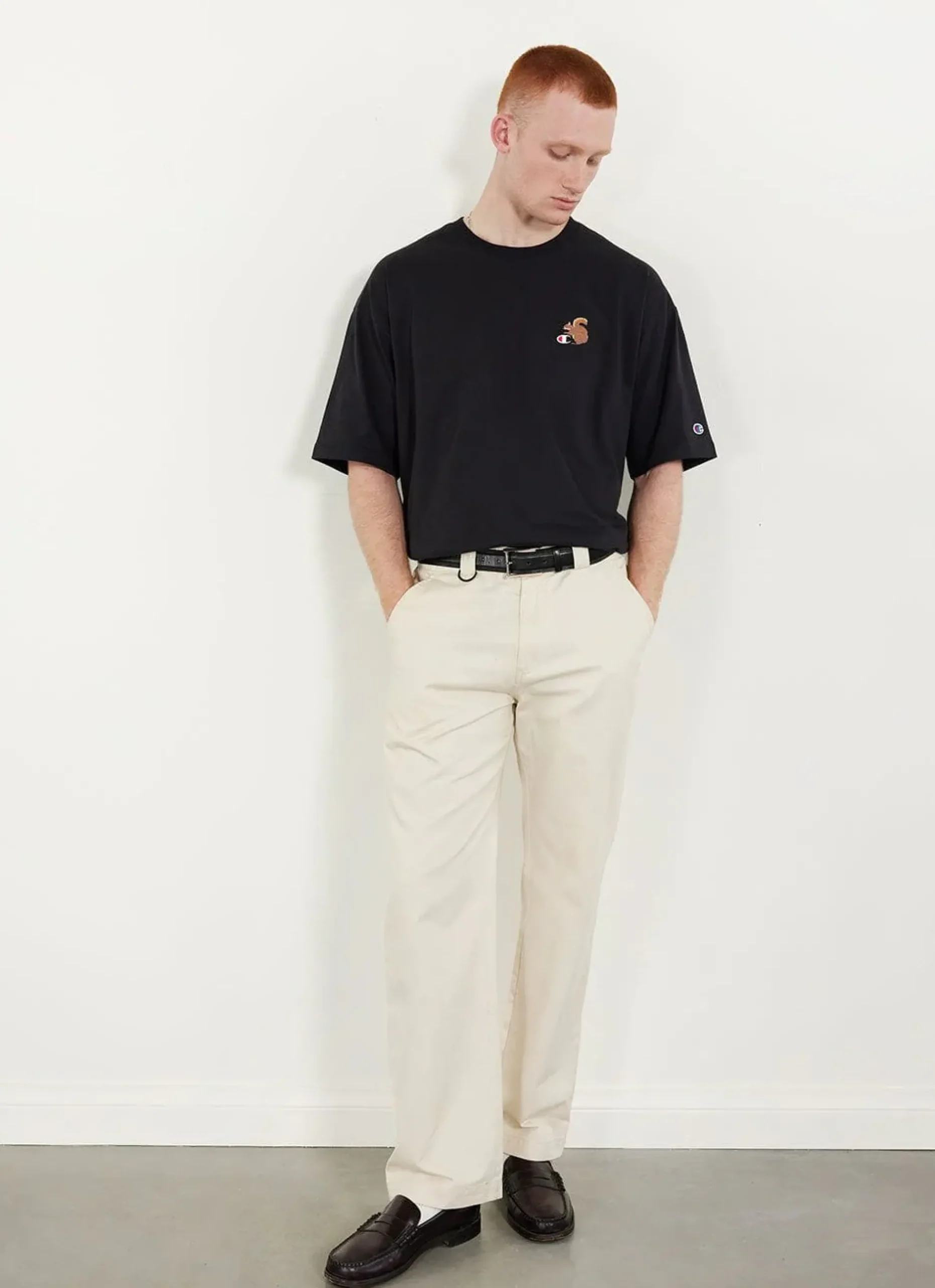 Percival Oversized T-Shirts|Boxy T-Shirts^Squirrel Oversized T Shirt Black