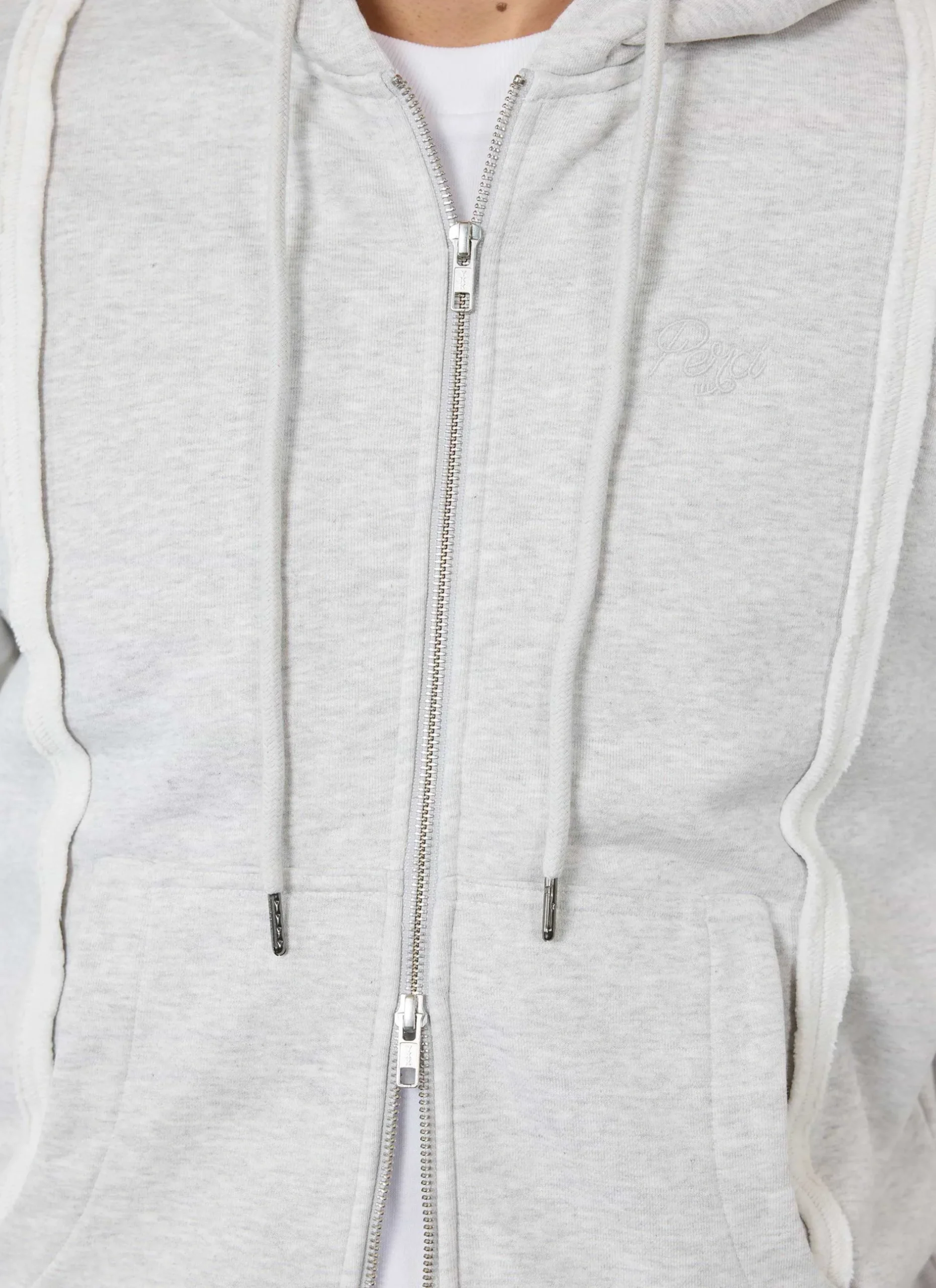 Percival Hoodies^Standing Zip Hoodie Heather Grey