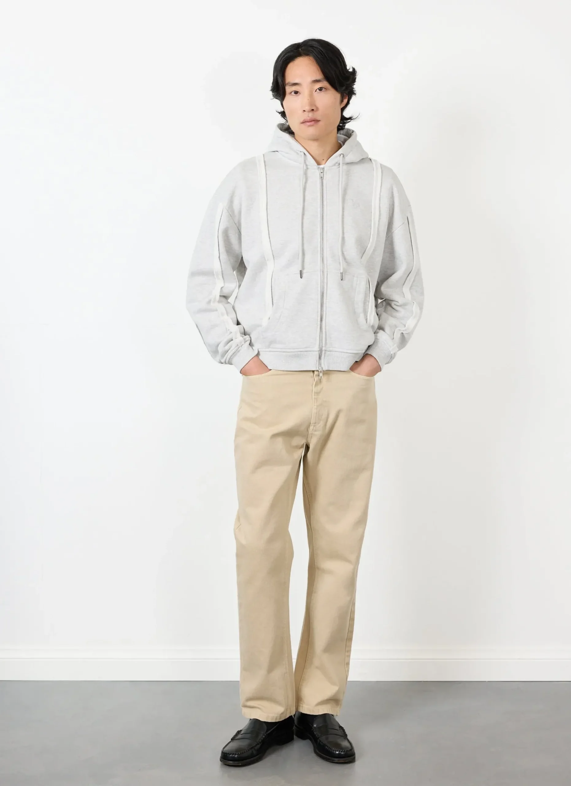 Percival Hoodies^Standing Zip Hoodie Heather Grey