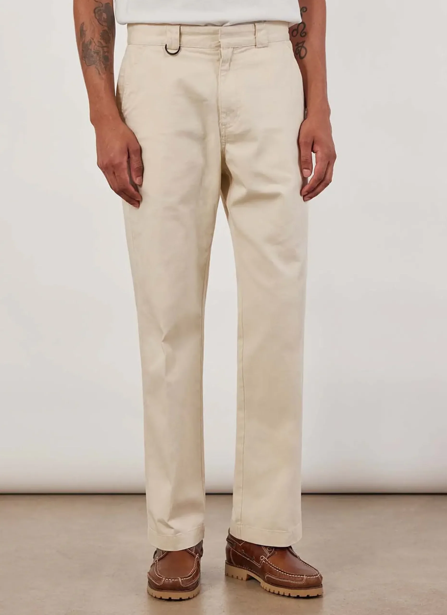 Percival Straight Leg Trousers^Stay Press Trousers Ecru