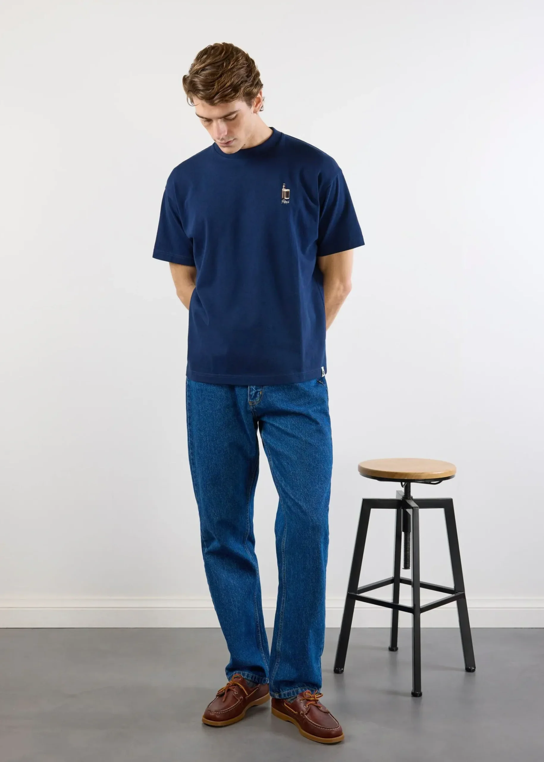 Percival Oversized T-Shirts|Boxy T-Shirts^Stout Oversized T Shirt Navy