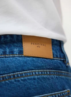 Percival Straight Leg Trousers|Straight Leg Jeans^Straight Leg Denim Jeans Mid Wash Blue