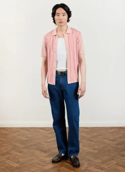 Percival Short Sleeve Shirts|Knitted Shirts^Striped Knitted Shirt Pink