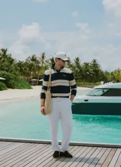 Percival Polo Shirts|Polo Shirts^Striped Polo Navy