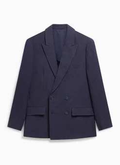 Percival Linen Blazers & Jackets|Race Day Suits^Tailored Double Breasted Blazer Navy